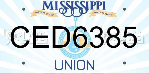 CED6385 Mississippi License Plate