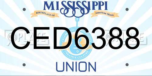 CED6388 Mississippi License Plate
