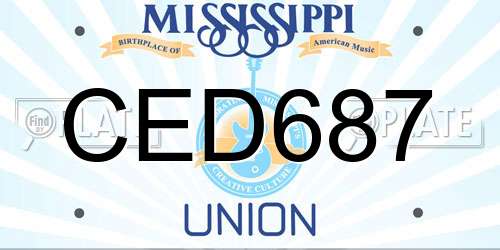 CED687 Mississippi License Plate