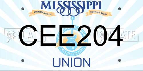 CEE204 Mississippi License Plate