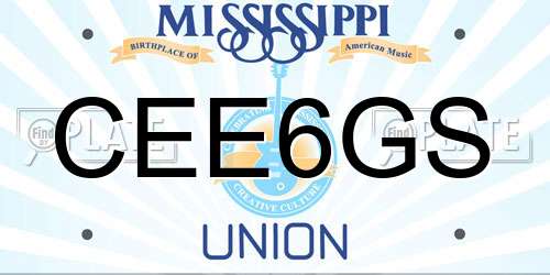 CEE6GS Mississippi License Plate