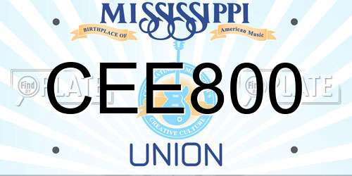 CEE800 Mississippi License Plate