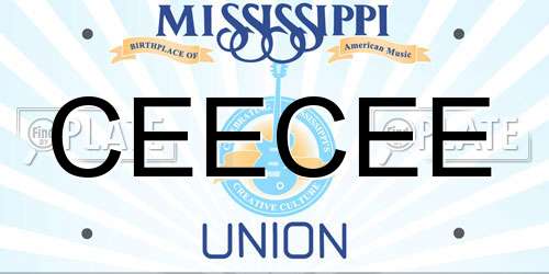 CEECEE Mississippi License Plate