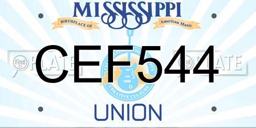 CEF544 Mississippi License Plate