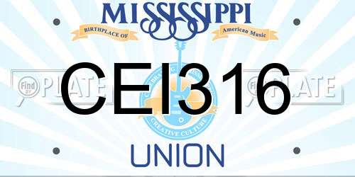 CEI316 Mississippi License Plate
