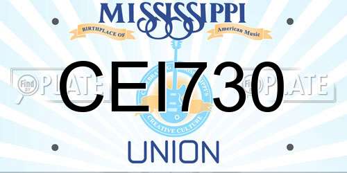 CEI730 Mississippi License Plate