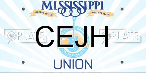 CEJH Mississippi License Plate