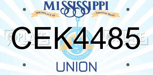 CEK4485 Mississippi License Plate