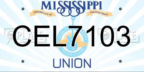 CEL7103 Mississippi License Plate