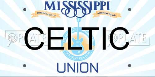 CELTIC Mississippi License Plate