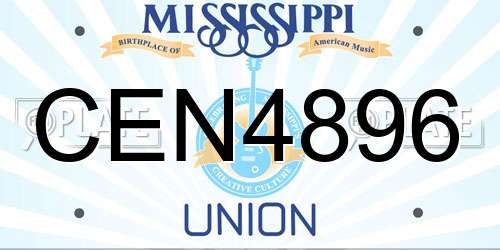 CEN4896 Mississippi License Plate