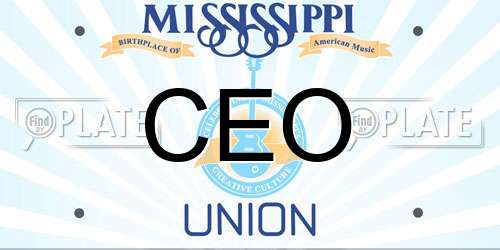 CEO Mississippi License Plate