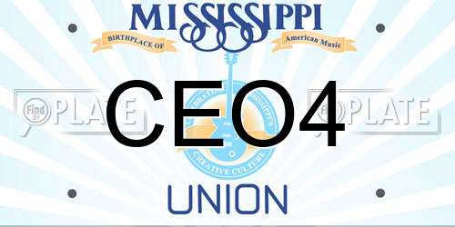 CEO4 Mississippi License Plate