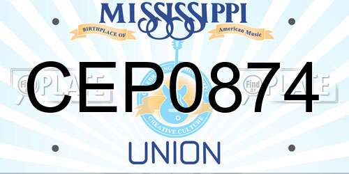 CEP0874 Mississippi License Plate