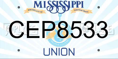 CEP8533 Mississippi License Plate
