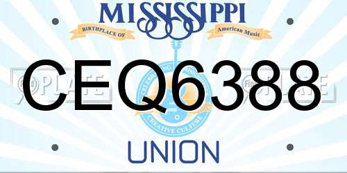 CEQ6388 Mississippi License Plate