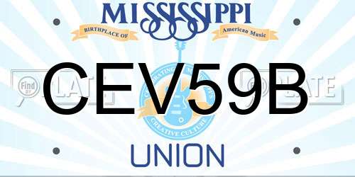 CEV59B Mississippi License Plate