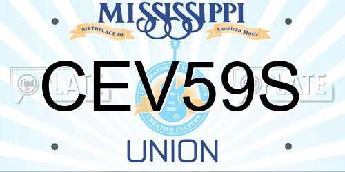 CEV59S Mississippi License Plate
