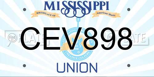 CEV898 Mississippi License Plate