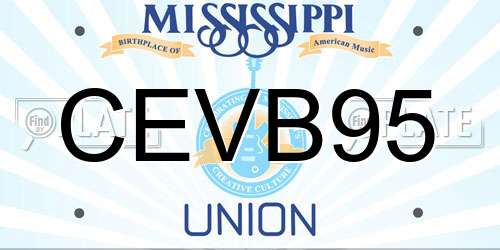 CEVB95 Mississippi License Plate