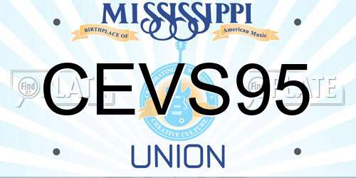 CEVS95 Mississippi License Plate