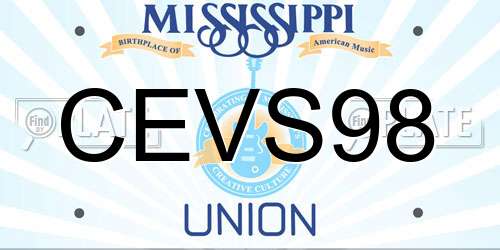 CEVS98 Mississippi License Plate