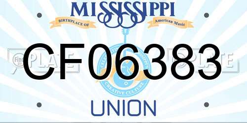 CF06383 Mississippi License Plate
