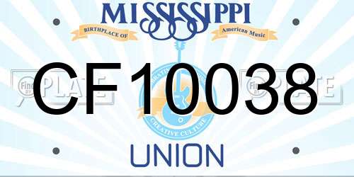 CF10038 Mississippi License Plate