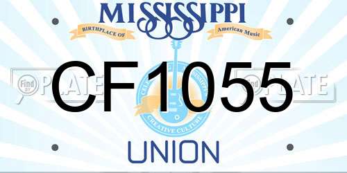 CF1055 Mississippi License Plate