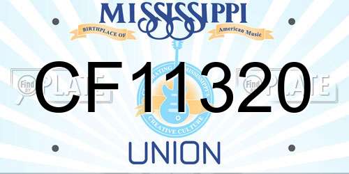 CF11320 Mississippi License Plate