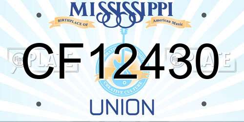 CF12430 Mississippi License Plate