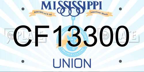CF13300 Mississippi License Plate