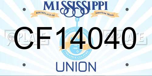 CF14040 Mississippi License Plate