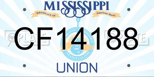 CF14188 Mississippi License Plate