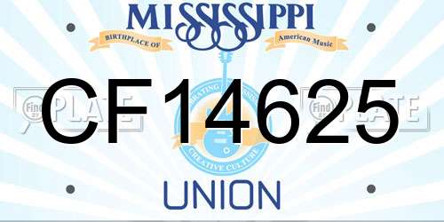 CF14625 Mississippi License Plate