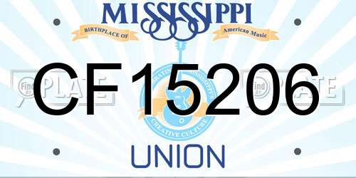 CF15206 Mississippi License Plate