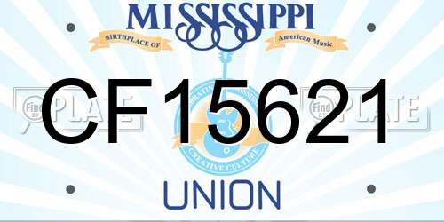 CF15621 Mississippi License Plate
