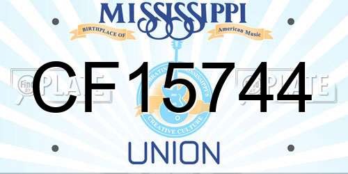 CF15744 Mississippi License Plate