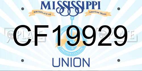 CF19929 Mississippi License Plate