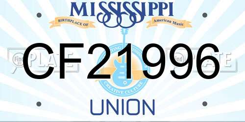 CF21996 Mississippi License Plate