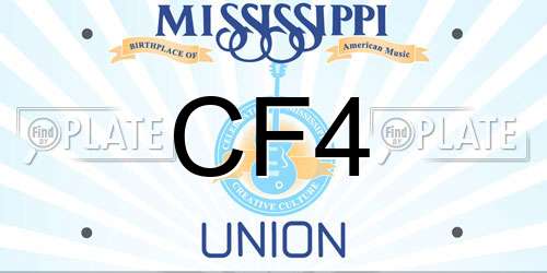 CF4 Mississippi License Plate