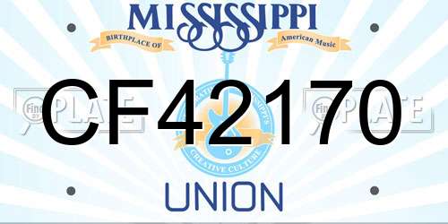 CF42170 Mississippi License Plate