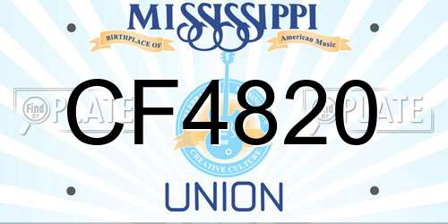 CF4820 Mississippi License Plate