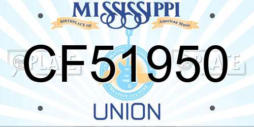CF51950 Mississippi License Plate