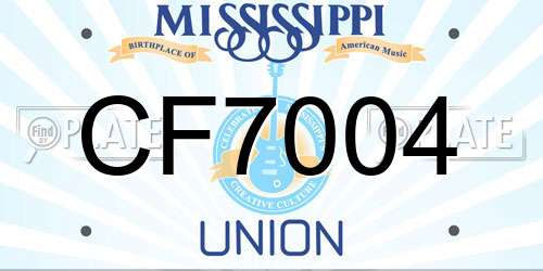 CF7004 Mississippi License Plate