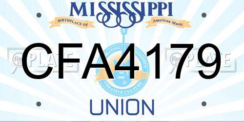 CFA4179 Mississippi License Plate