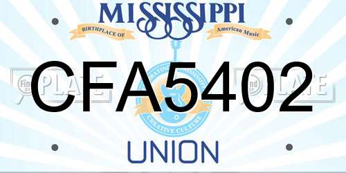 CFA5402 Mississippi License Plate