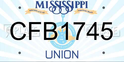 CFB1745 Mississippi License Plate