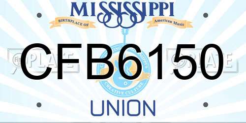CFB6150 Mississippi License Plate