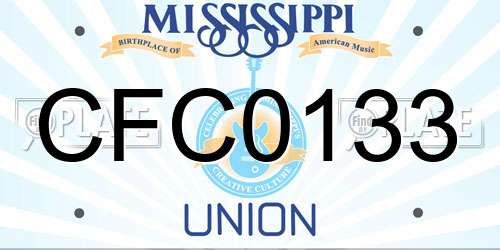 CFC0133 Mississippi License Plate
